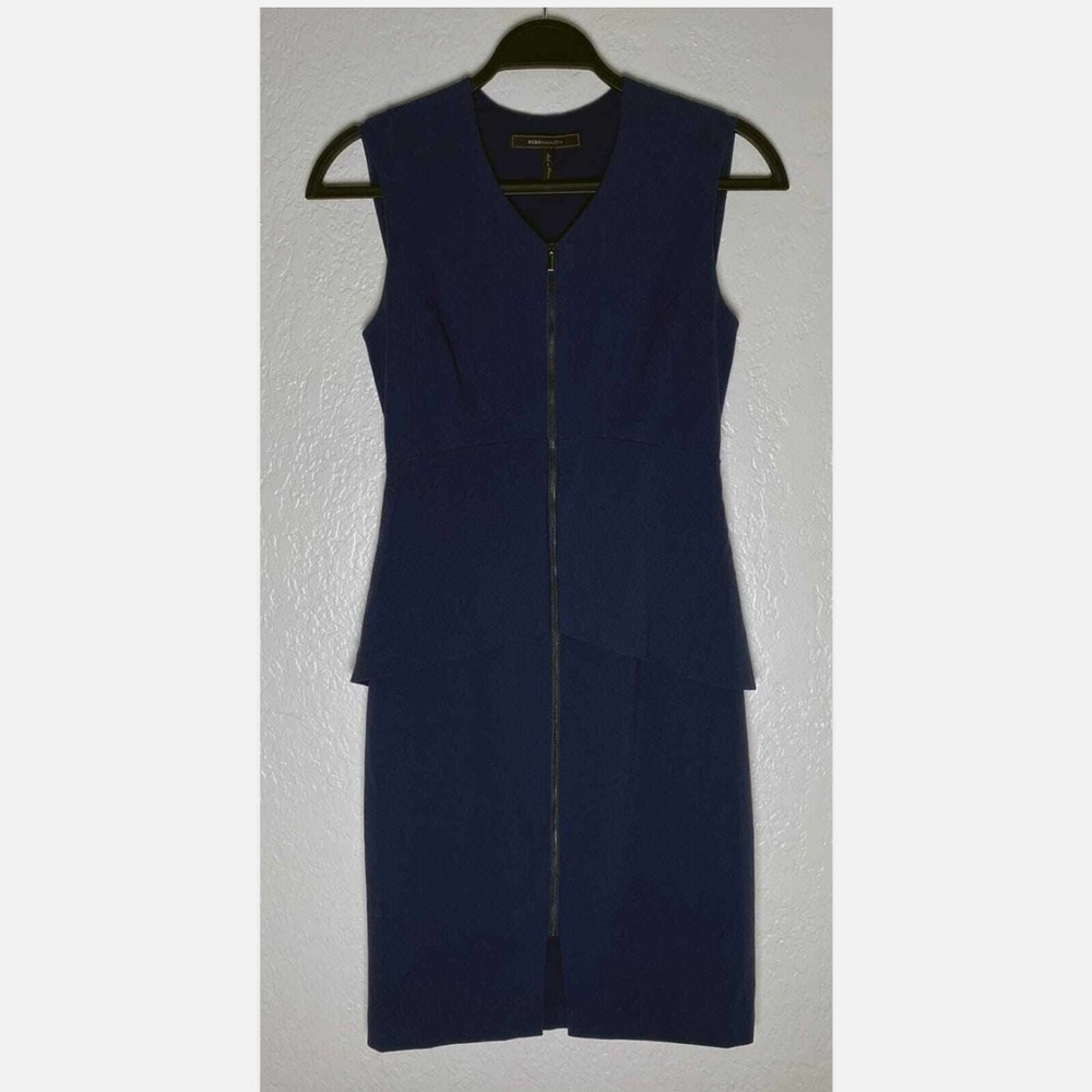 BCBGMaxAzria Navy Sleeveless Midi Dress